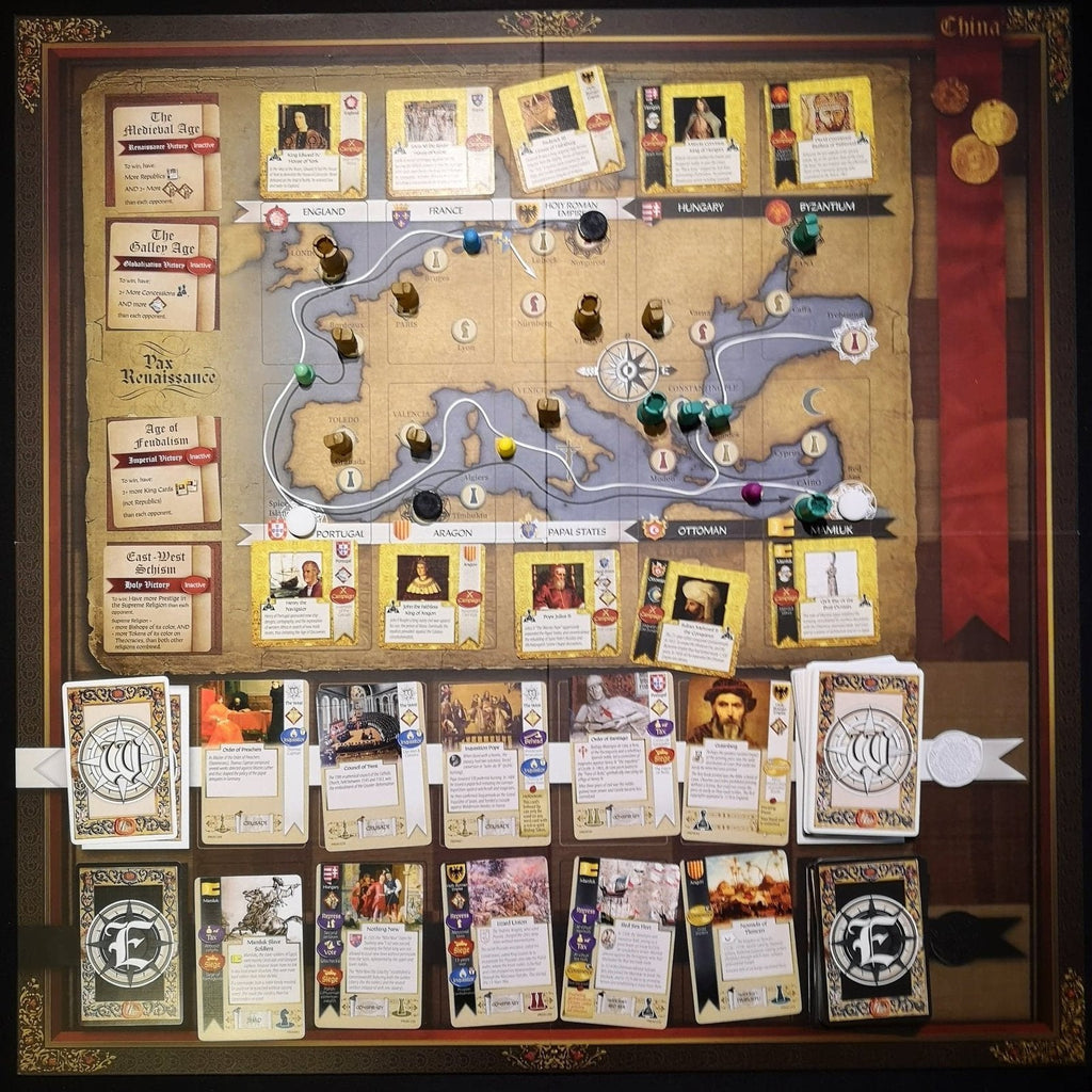 Pax Renaissance game setup close up