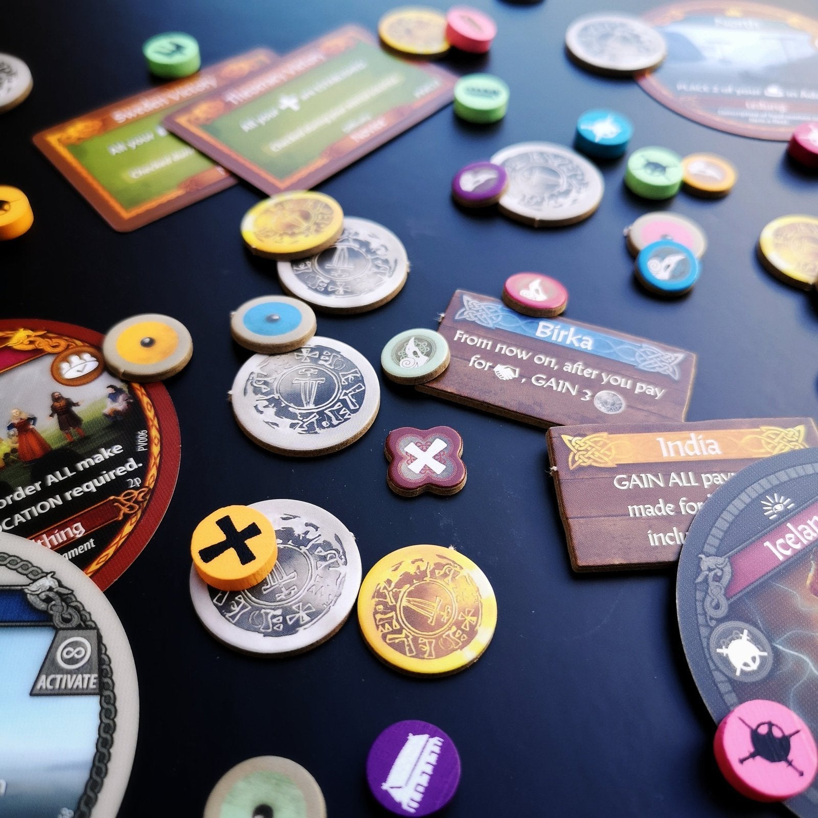 PAX Viking Board Game - Expanded view of game tokens