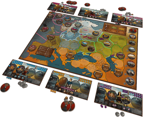 PAX Viking Board Game - Game board set up in starting position