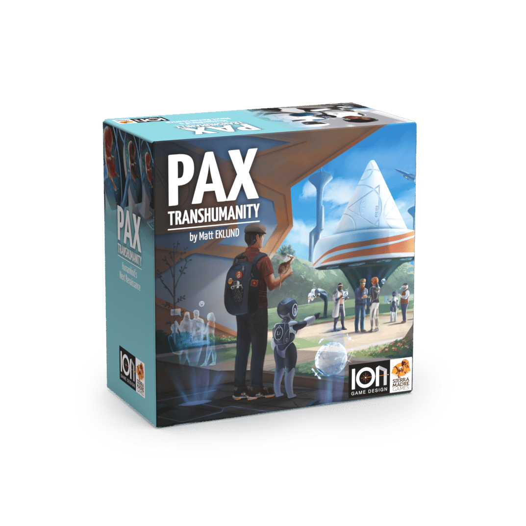 PAX Transhumanity Board Game - 3D box cover design