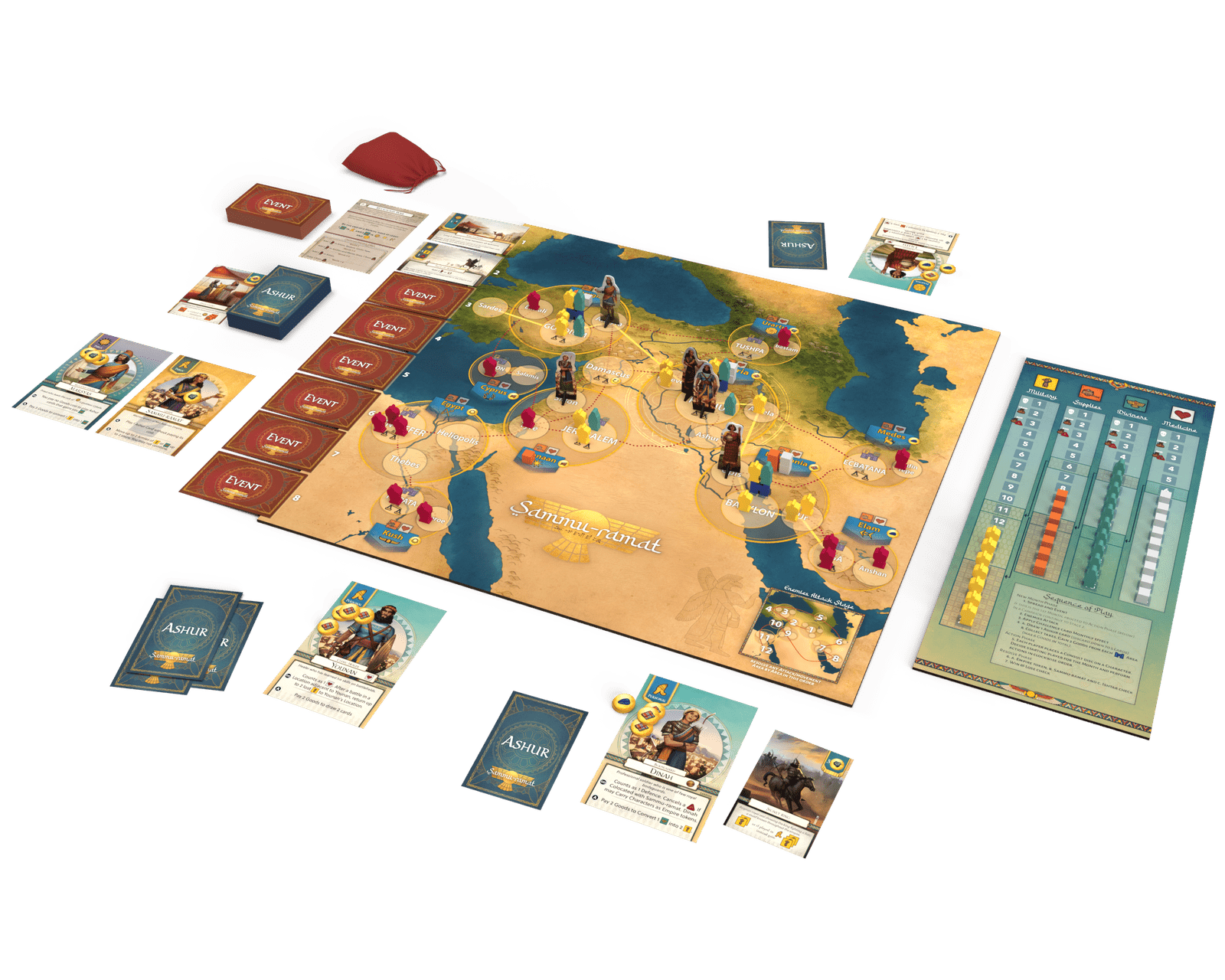 Sammu-Ramat Board Game - Playing board midst game play