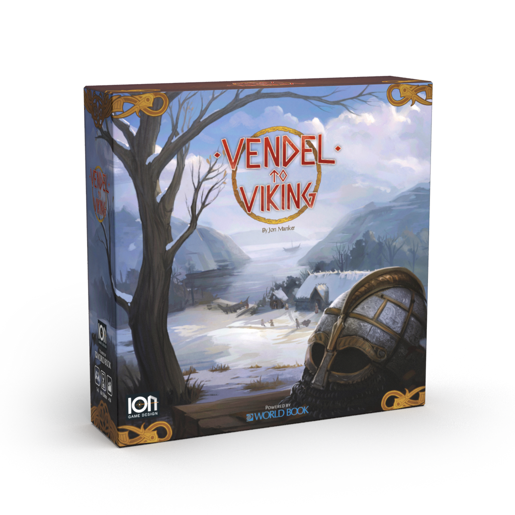 Vendel to Viking board game - 3D front box cover view