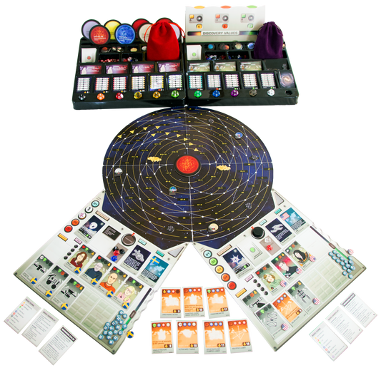 Expedition Zetta Board Game -- Staged game board and pieces