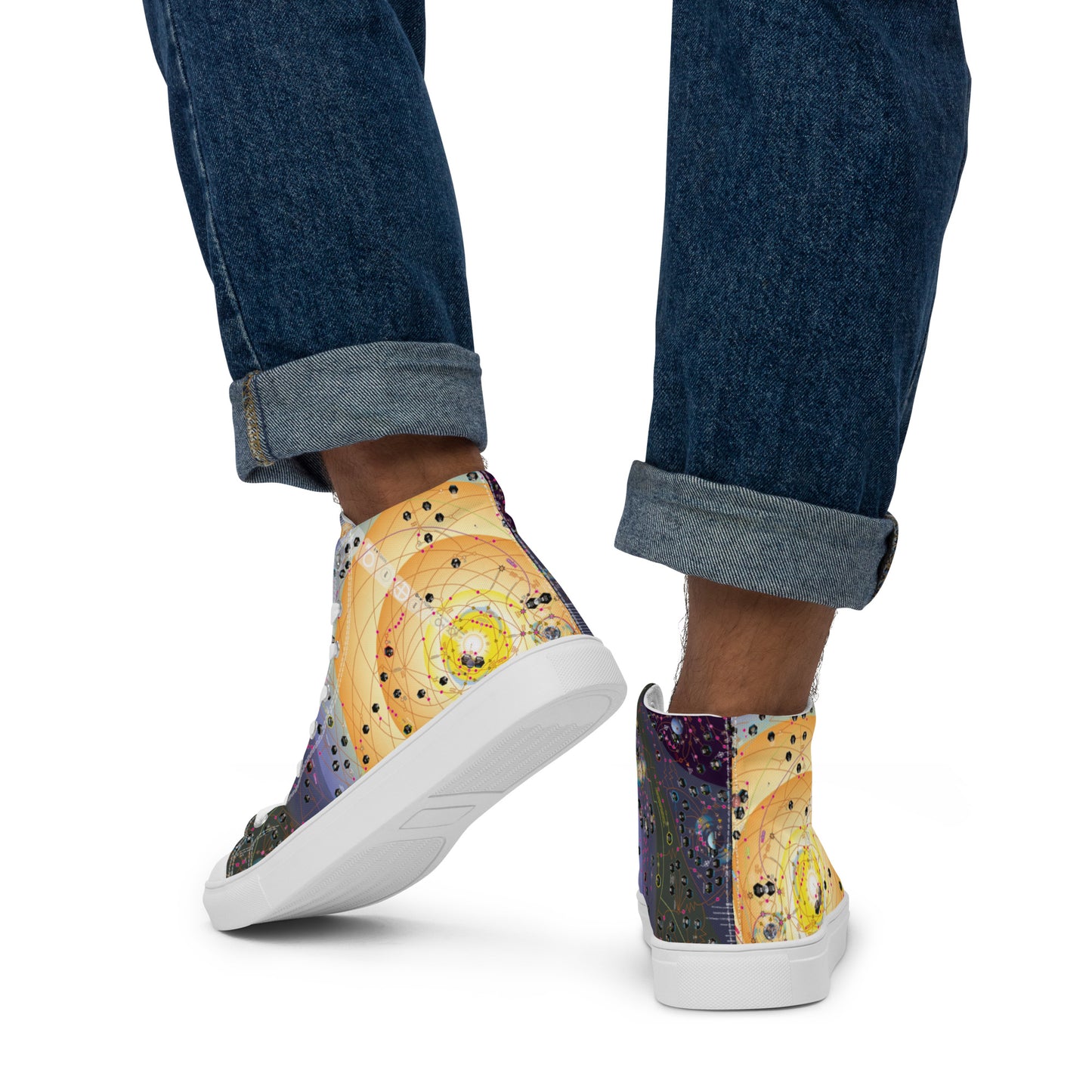 HIGH FRONTIER 4 ALL Sun Map: Men’s high top canvas shoes - back of shoes