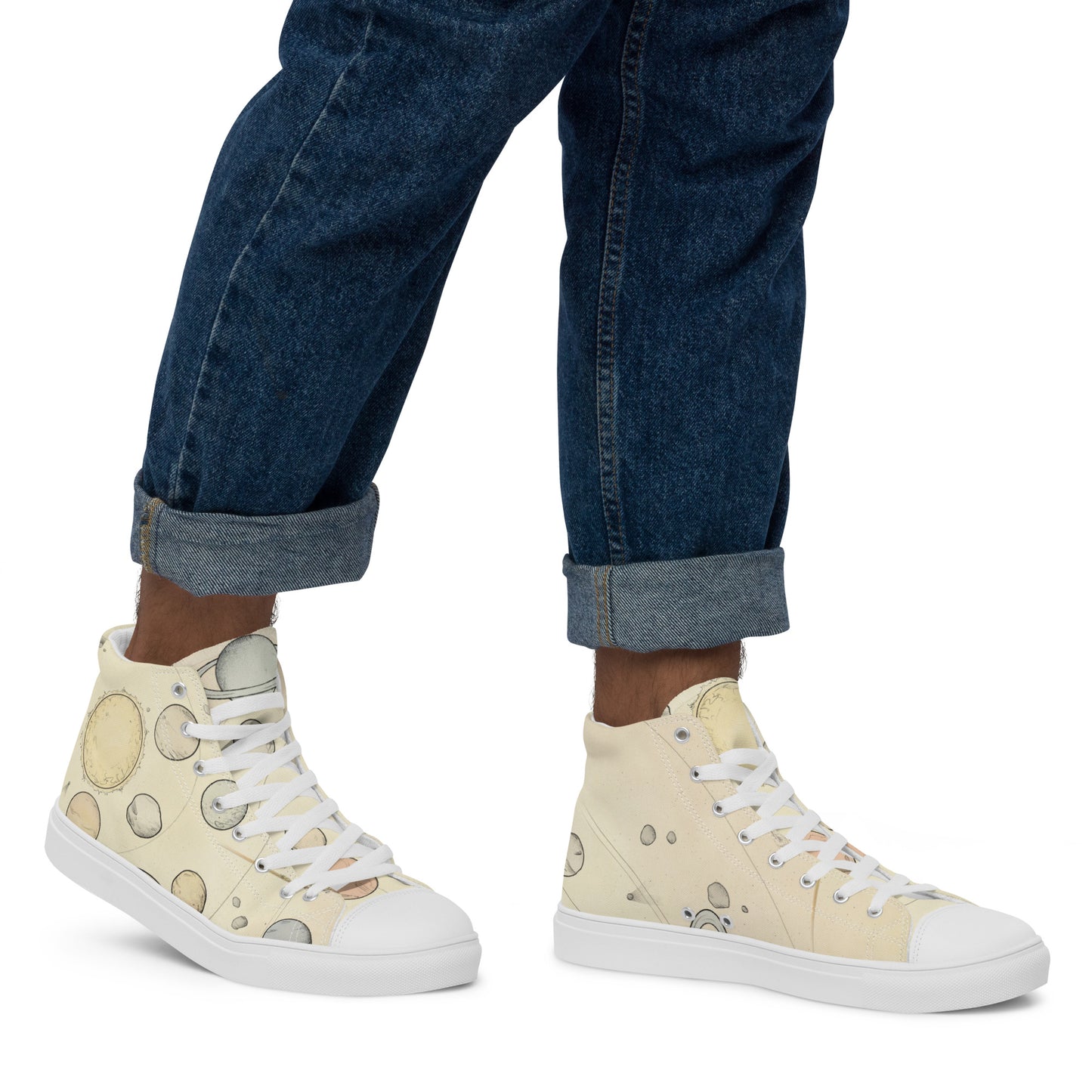 Stegegets Men's High Top Canvas Shoes - Both shoes being worn