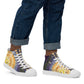 HIGH FRONTIER 4 ALL Sun Map: Men’s high top canvas shoes - person sporting the shoes in motion from a right view