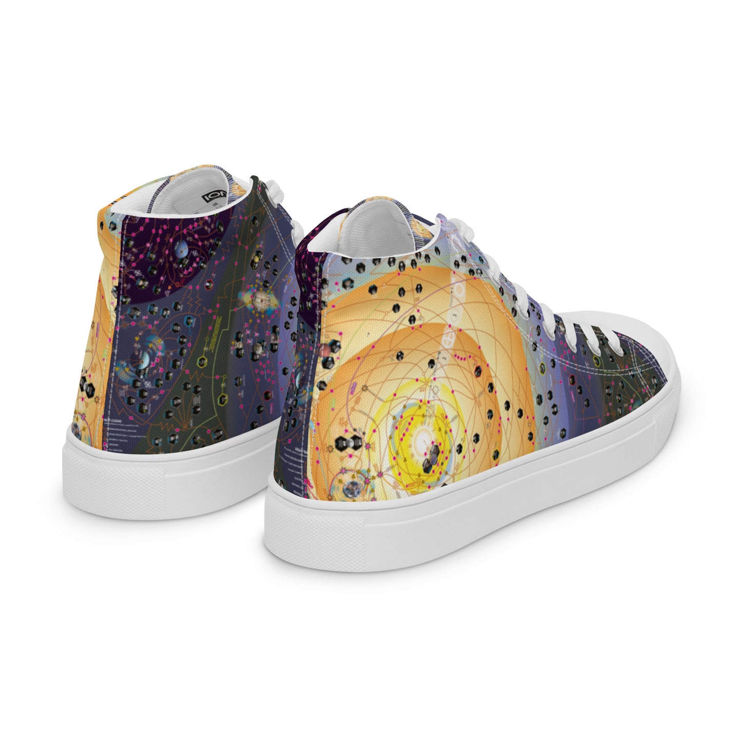 HIGH FRONTIER 4 ALL Sun Map: Men’s high top canvas shoes - back angled view of shoes