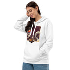 Fluffy Frontier: Premium ECO Hoodie - White version of the hoodie being worn