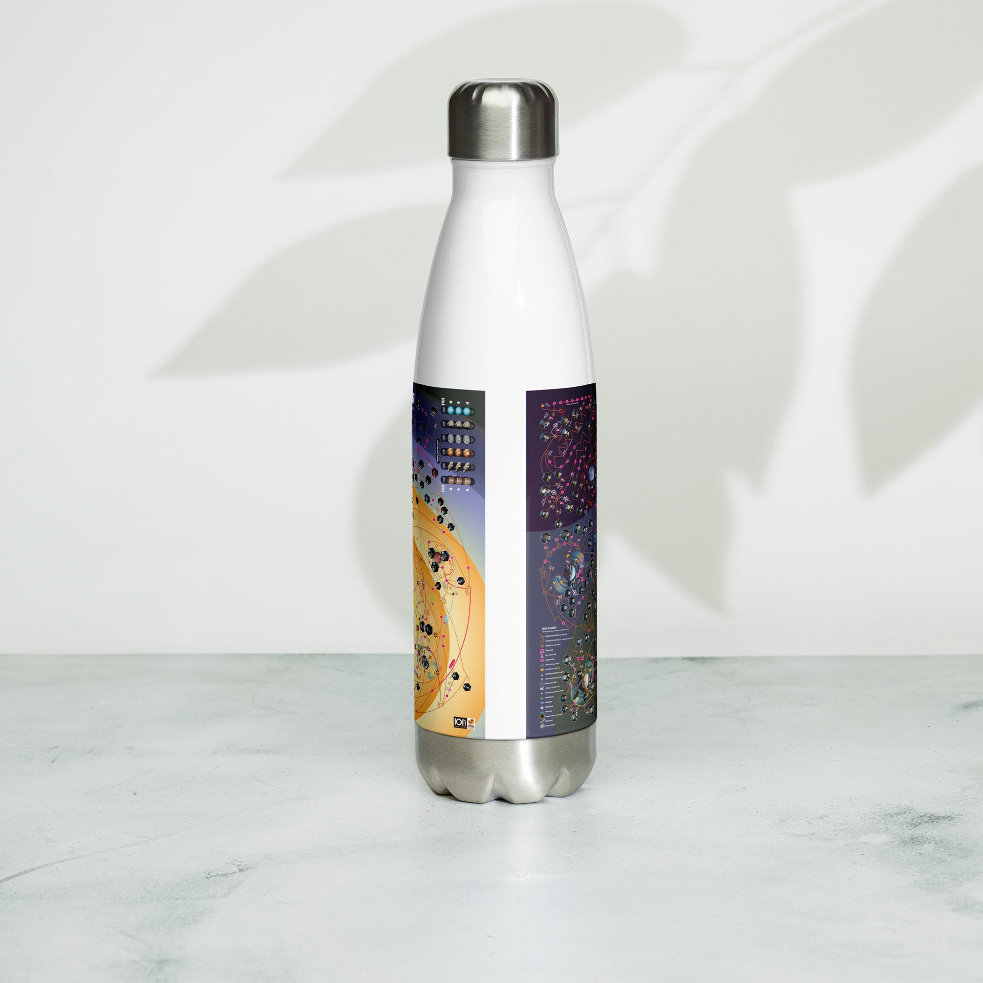 HIGH FRONTIER 4 ALL Map: Stainless Steel Water Bottle - side view