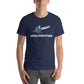 HIGH FRONTIER: Unisex t-shirt - front view in blue