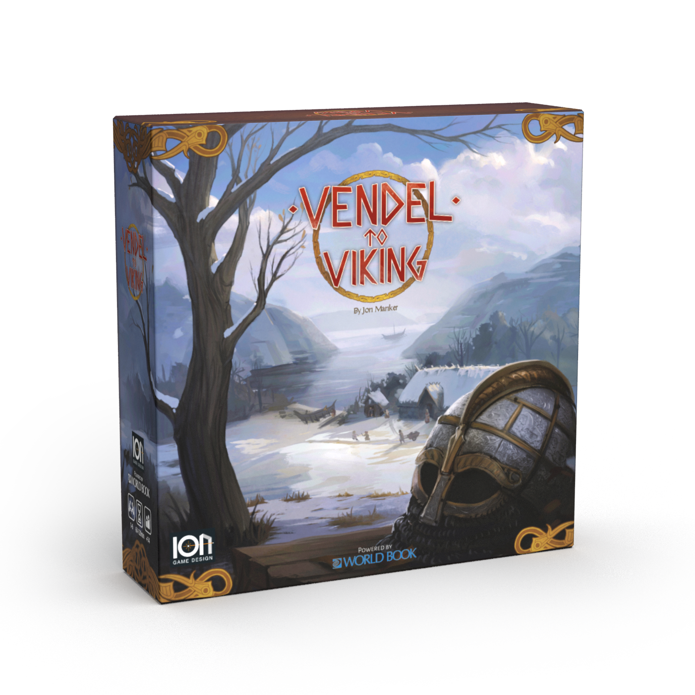 Vendel to Viking board game - 3D front box cover view